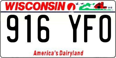 WI license plate 916YFO