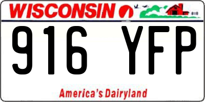 WI license plate 916YFP