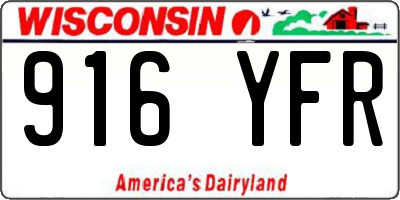 WI license plate 916YFR