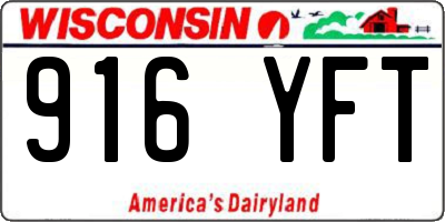 WI license plate 916YFT