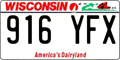 WI license plate 916YFX