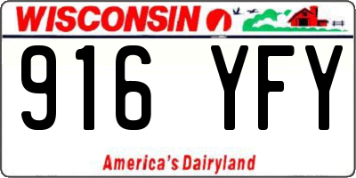 WI license plate 916YFY