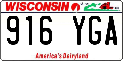 WI license plate 916YGA