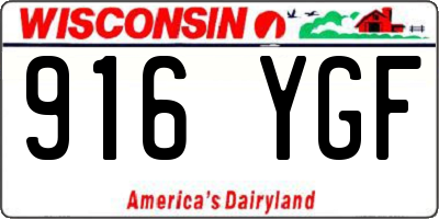 WI license plate 916YGF