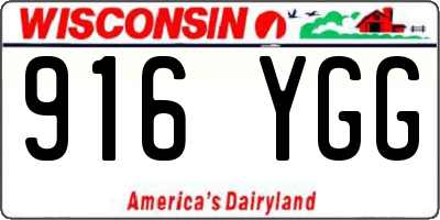 WI license plate 916YGG