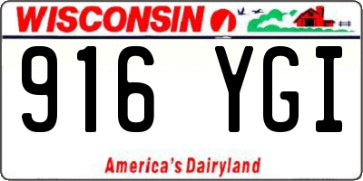 WI license plate 916YGI