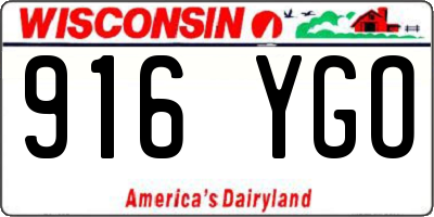 WI license plate 916YGO