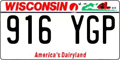 WI license plate 916YGP