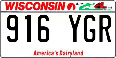 WI license plate 916YGR