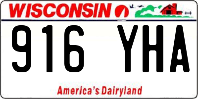 WI license plate 916YHA