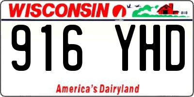 WI license plate 916YHD
