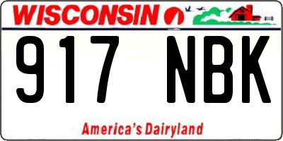 WI license plate 917NBK