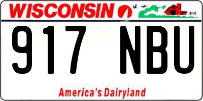 WI license plate 917NBU