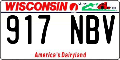 WI license plate 917NBV