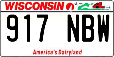 WI license plate 917NBW