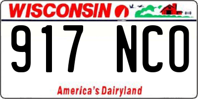 WI license plate 917NCO