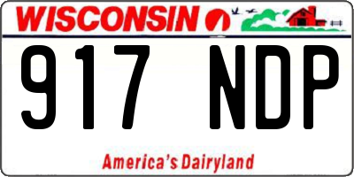WI license plate 917NDP