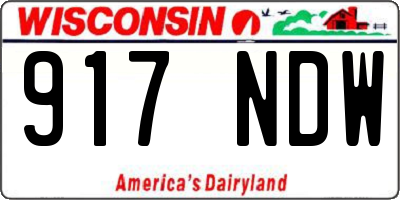 WI license plate 917NDW