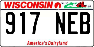 WI license plate 917NEB