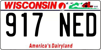 WI license plate 917NED