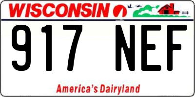 WI license plate 917NEF
