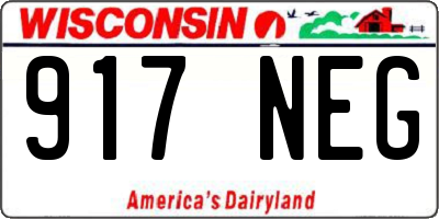 WI license plate 917NEG