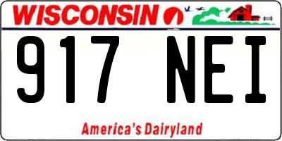WI license plate 917NEI