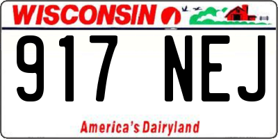 WI license plate 917NEJ