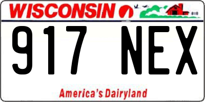 WI license plate 917NEX