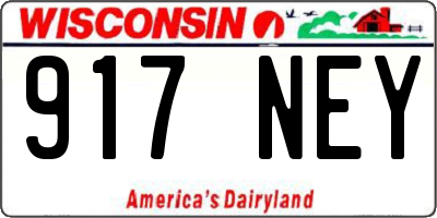 WI license plate 917NEY
