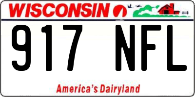 WI license plate 917NFL