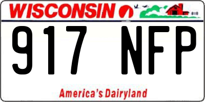WI license plate 917NFP