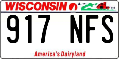 WI license plate 917NFS
