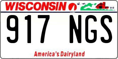 WI license plate 917NGS