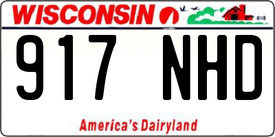 WI license plate 917NHD