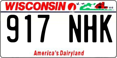 WI license plate 917NHK