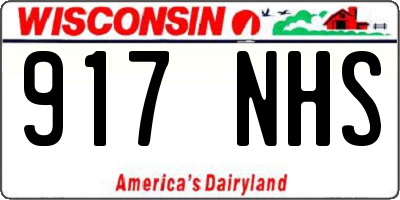 WI license plate 917NHS