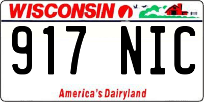 WI license plate 917NIC