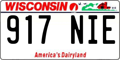 WI license plate 917NIE