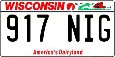 WI license plate 917NIG
