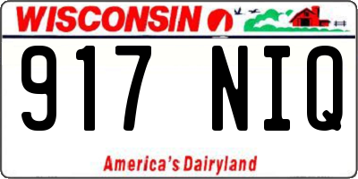 WI license plate 917NIQ