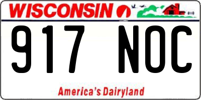WI license plate 917NOC