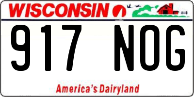 WI license plate 917NOG