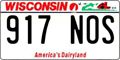 WI license plate 917NOS