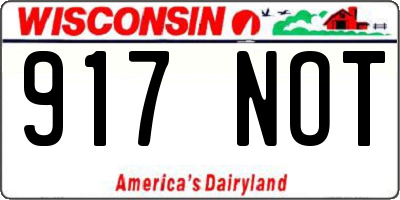 WI license plate 917NOT