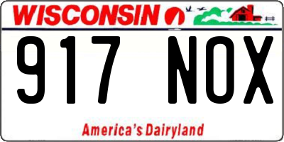 WI license plate 917NOX