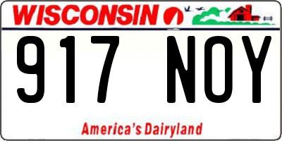 WI license plate 917NOY