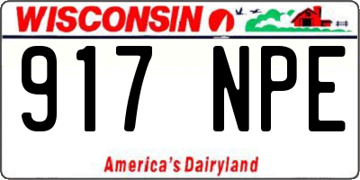 WI license plate 917NPE