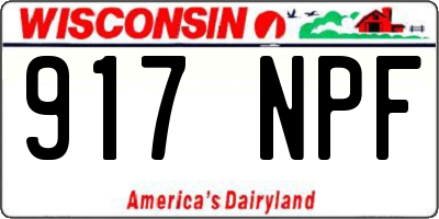 WI license plate 917NPF