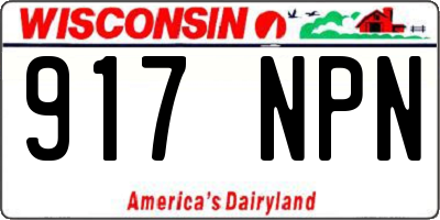 WI license plate 917NPN